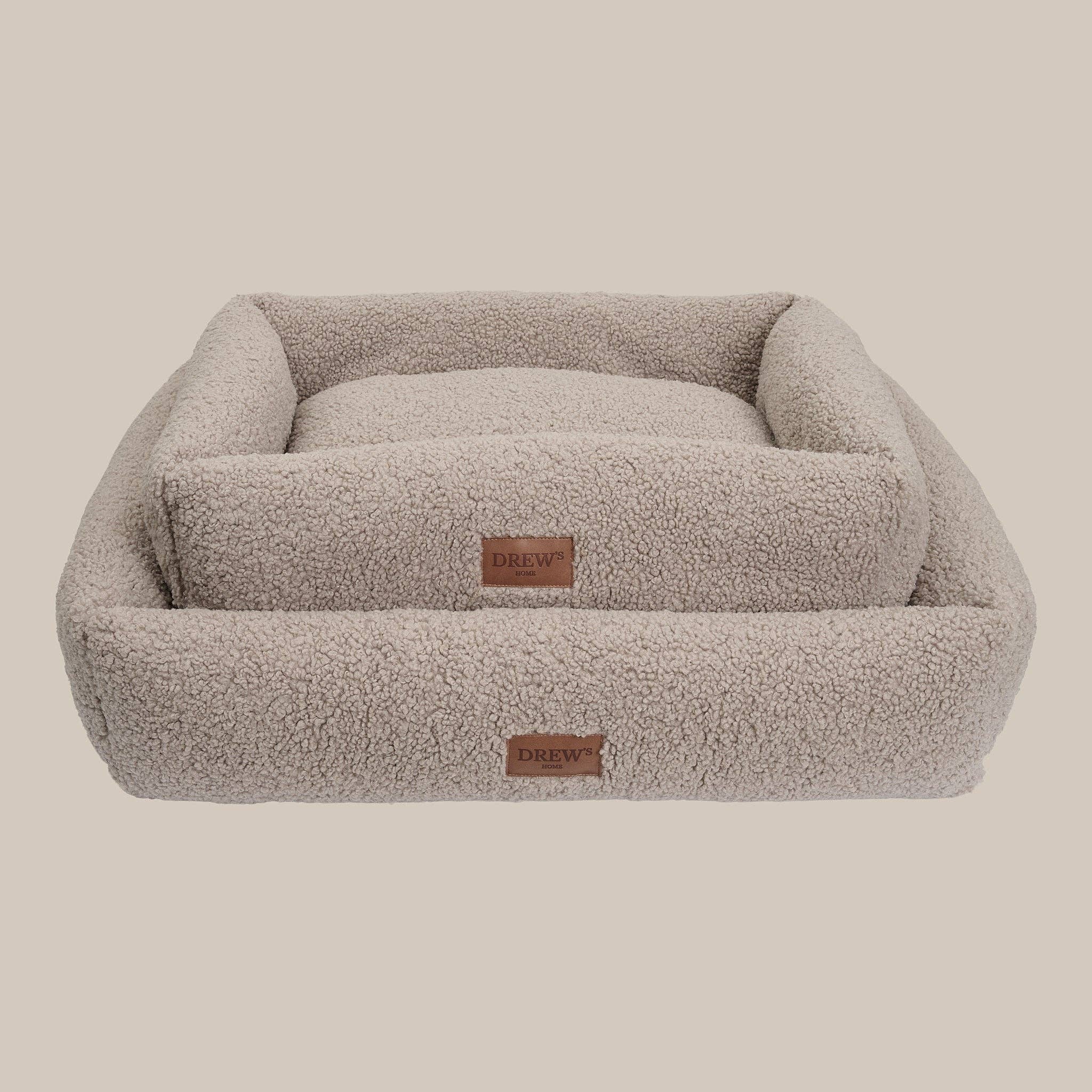 Nuna Hundekorb - Teddybett & waschbares Hundebett aus Memoryschaum (taupe)