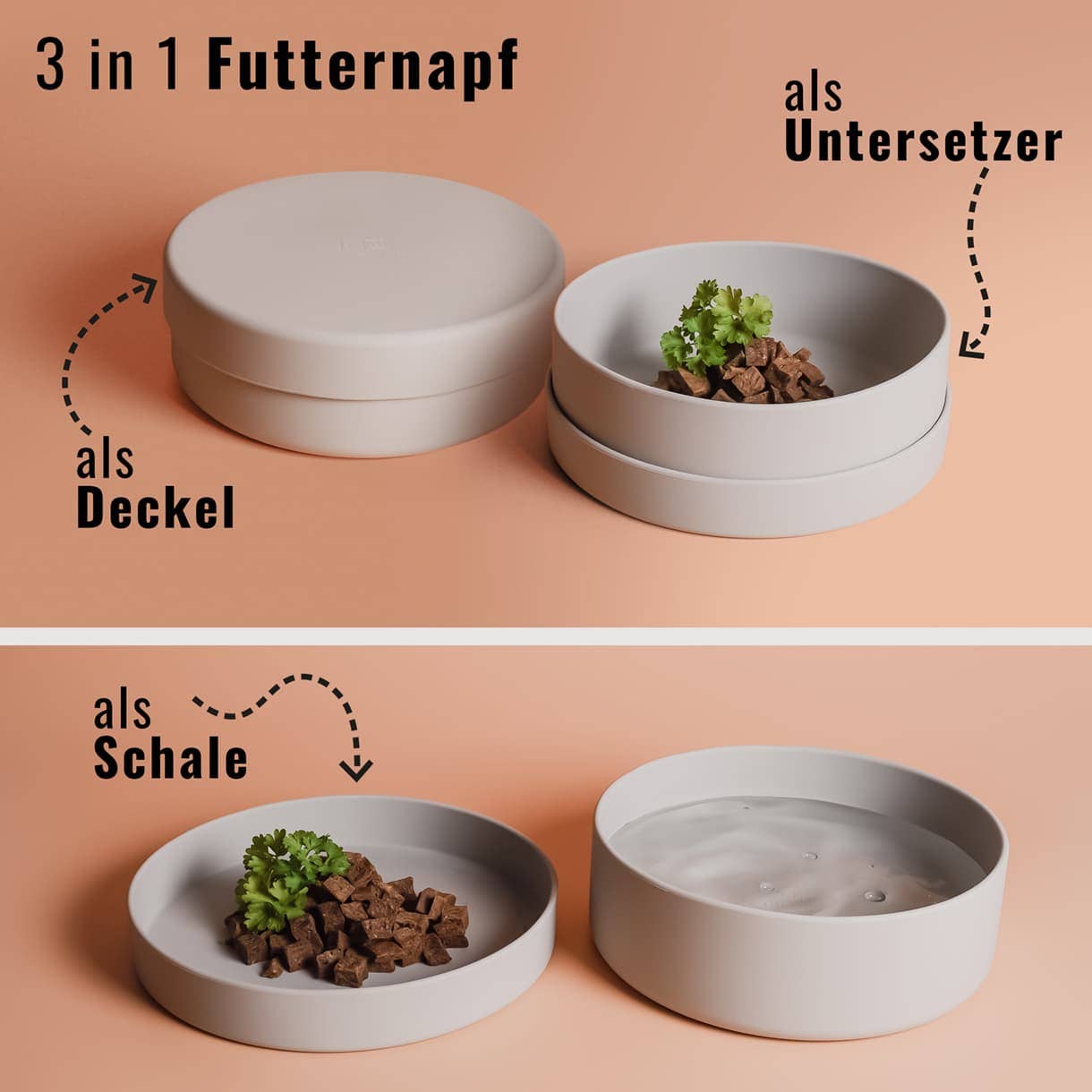 NENO Silikon-Futternapf mit Deckel – Praktisch, vielseitig & durchdacht - Pfotenlieblinge