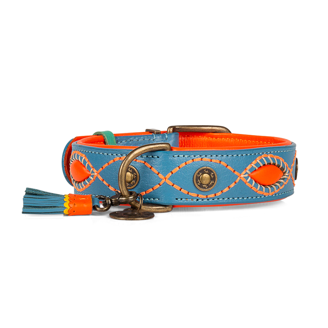 Urban Jones Lederhalsband Braun/Türkis – Handgefertigter Stil & Premium-Leder
