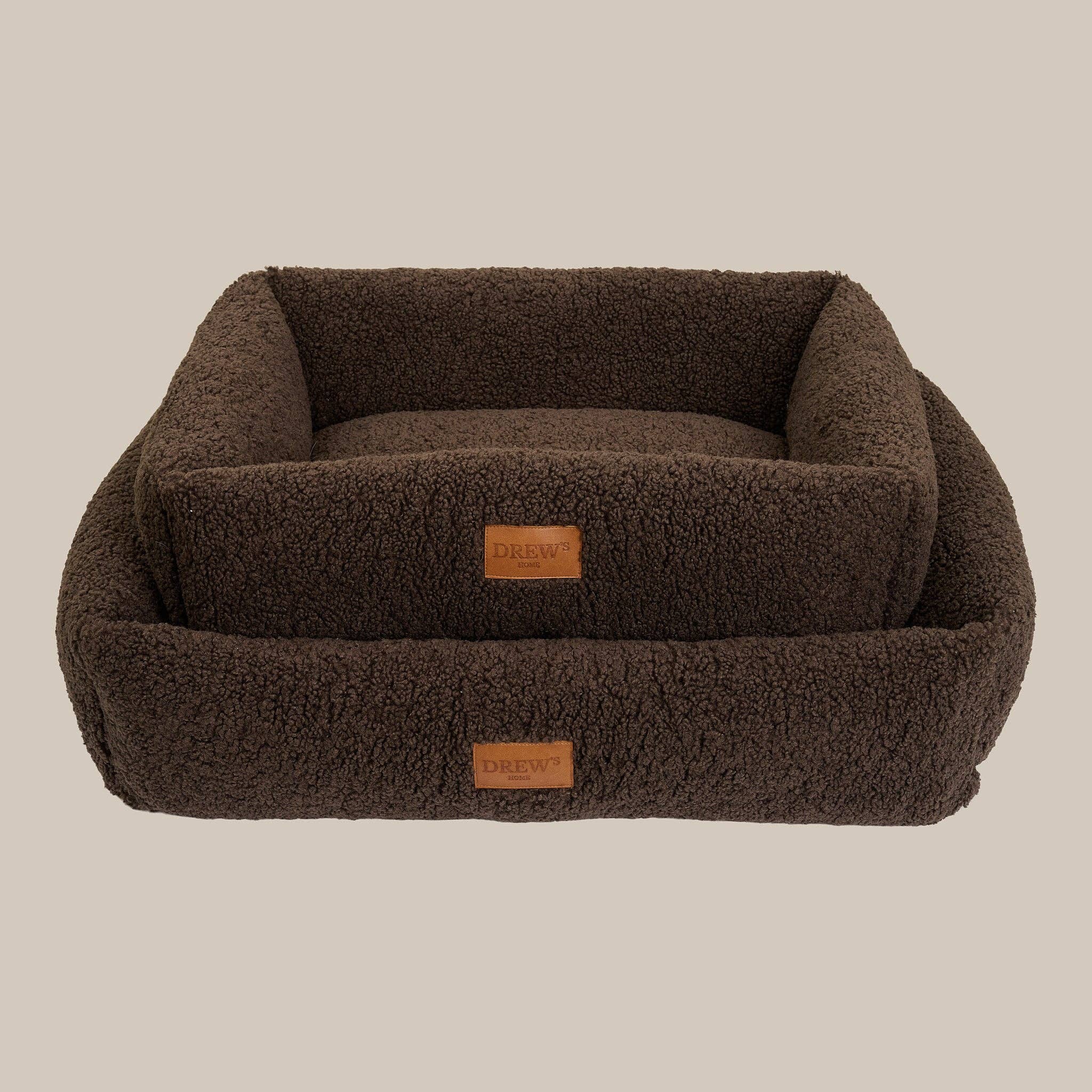 Nuna Hundekorb - Teddybett & waschbares Hundebett aus Memoryschaum (braun)