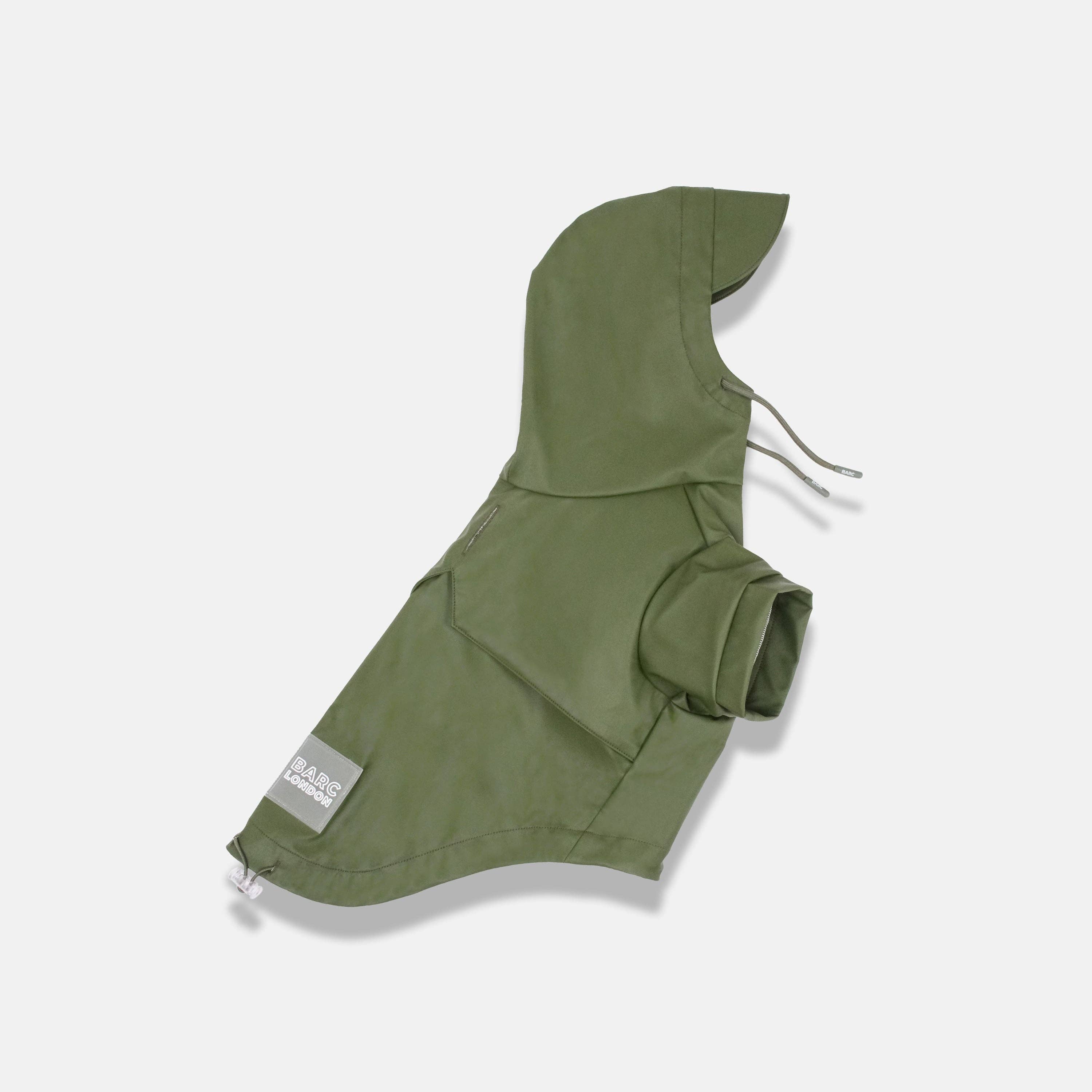Grüner Hunderegenmantel | Stylischer Hundemantel | Wasserdichter Hundemantel