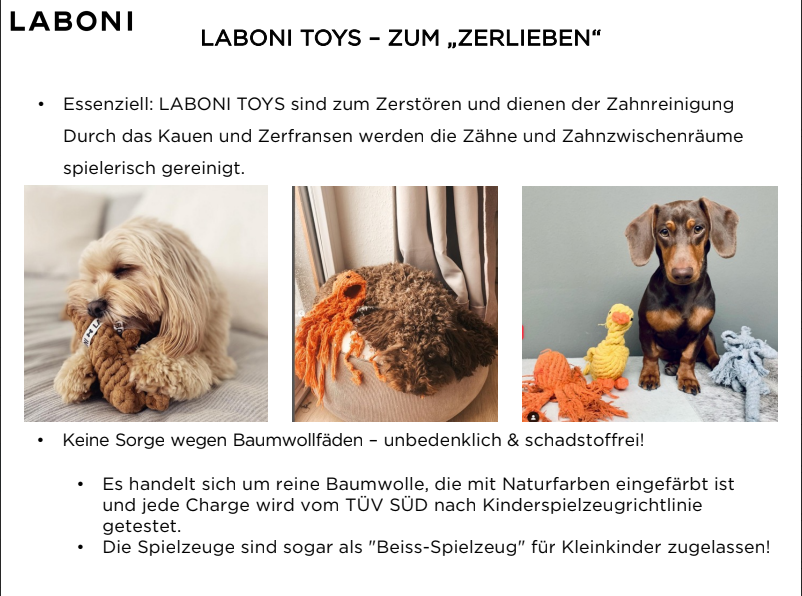 Eddie Eichhorn – Zahnpflegendes Hundespielzeug handgemacht Baumwolle