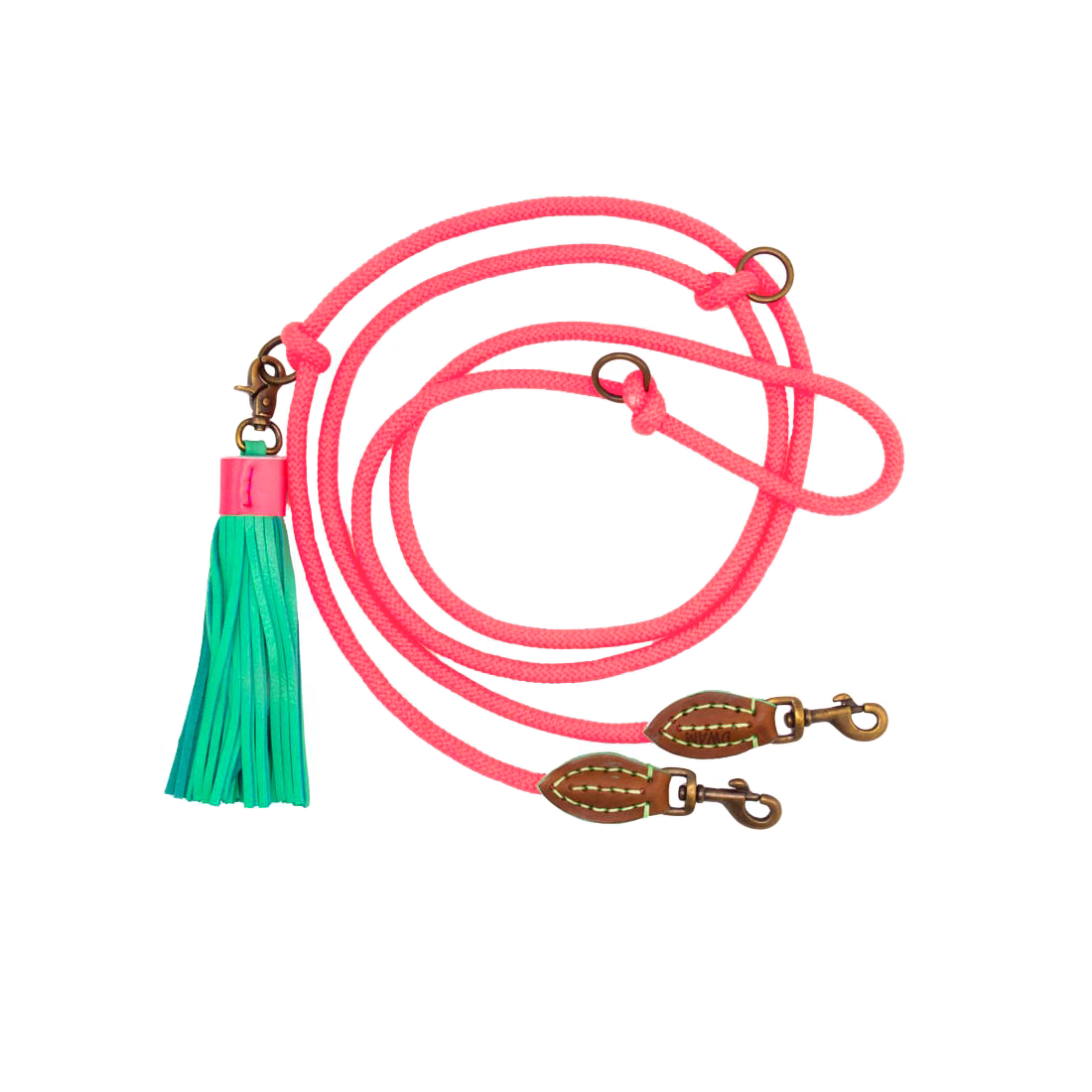 Exklusives Set: Boho rosa Halsband + Leine „Sugarbabe“