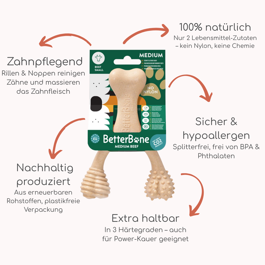 BetterBone Hundeknochen – Nachhaltig, Zahnfreundlich & Langlebiges Kauspielzeug
