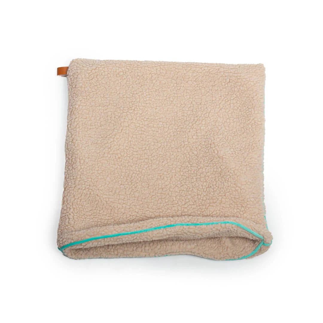 Teddy Dream Hundeschlafsack – Türkis (2-in-1)