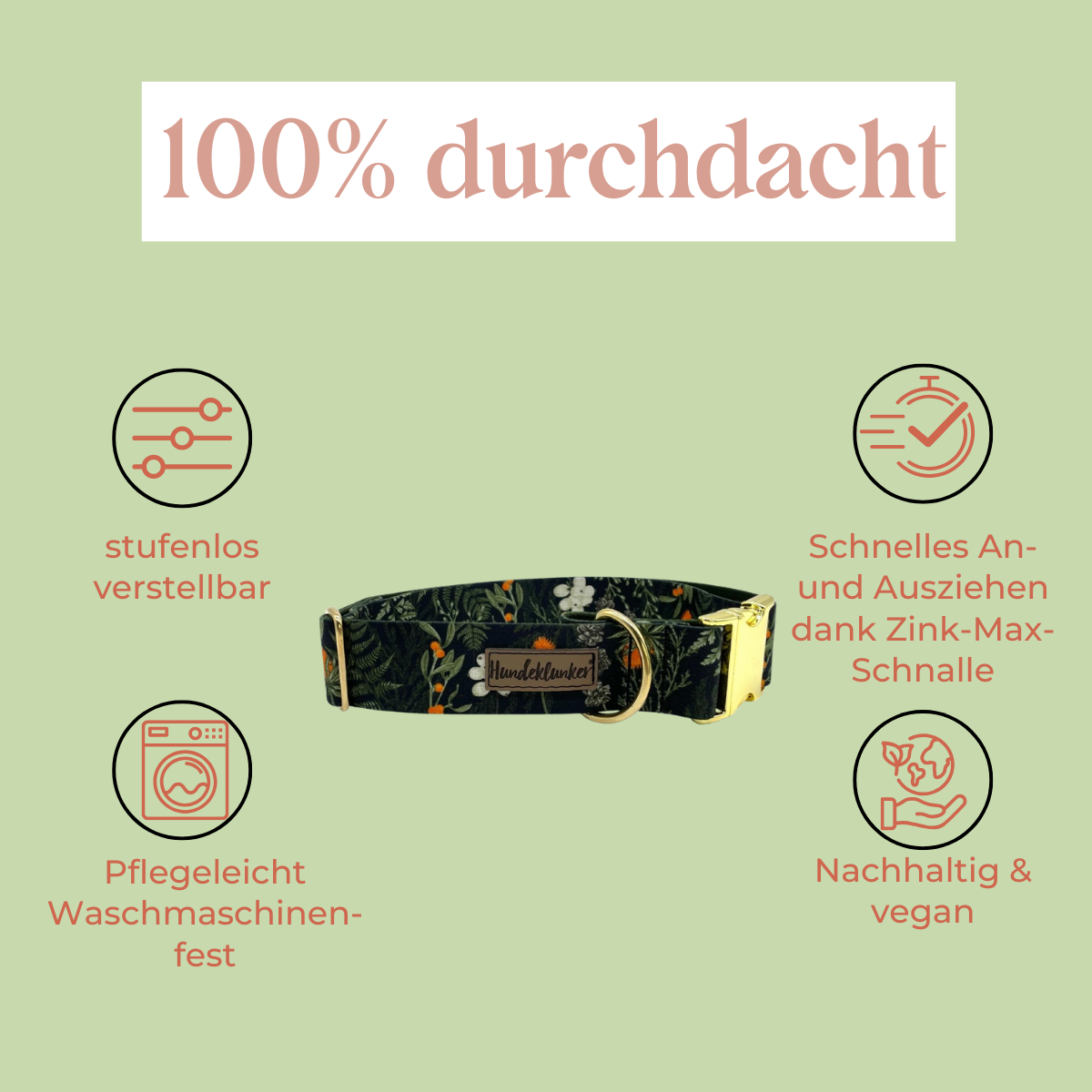 Forest Walkies Set – Nachhaltige Leine & Halsband aus rPet & Kaktusleder, handgemacht