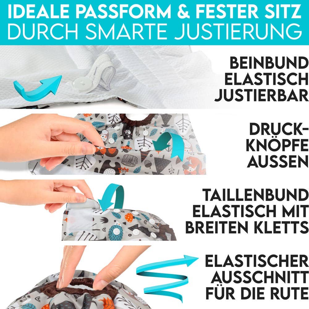 HUND IST KÖNIG 3x Saugstarke Hundewindeln Hündin (Waldtiere) - Pfotenlieblinge