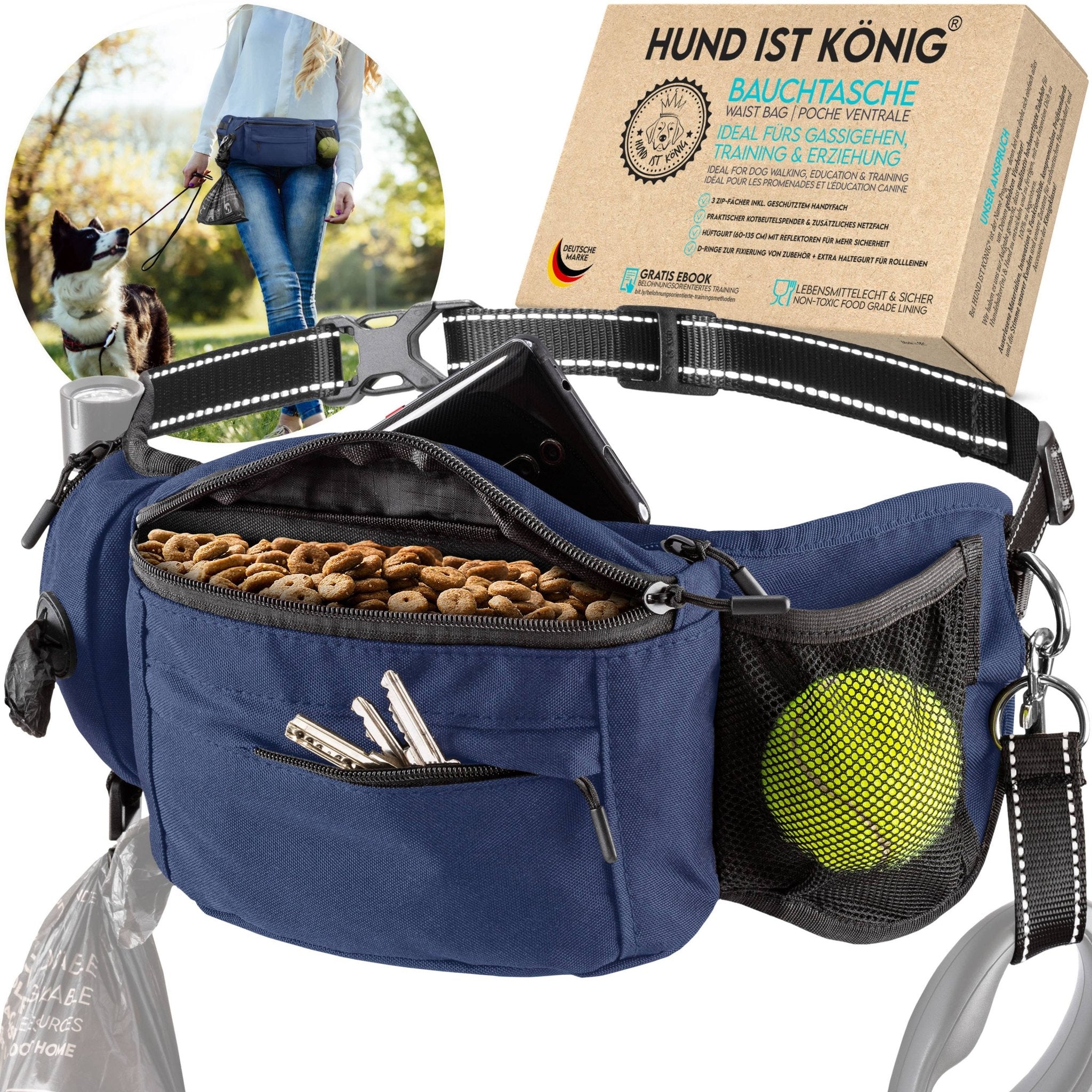 HUND IST KÖNIG® – Bauchtasche & Futterbeutel in einem - Pfotenlieblinge