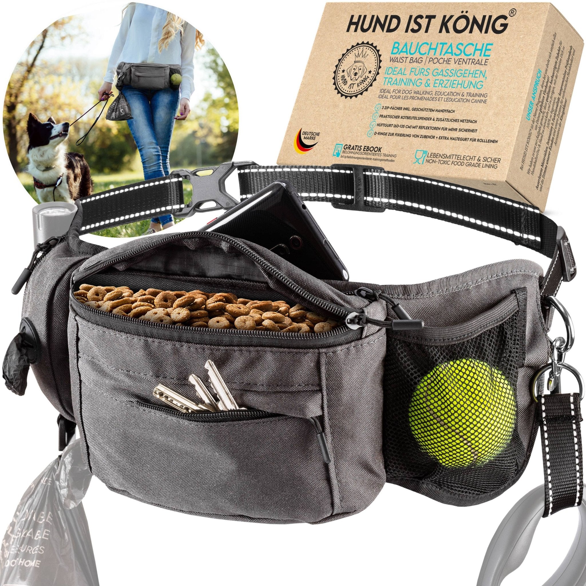 HUND IST KÖNIG® – Bauchtasche & Futterbeutel in einem - Pfotenlieblinge