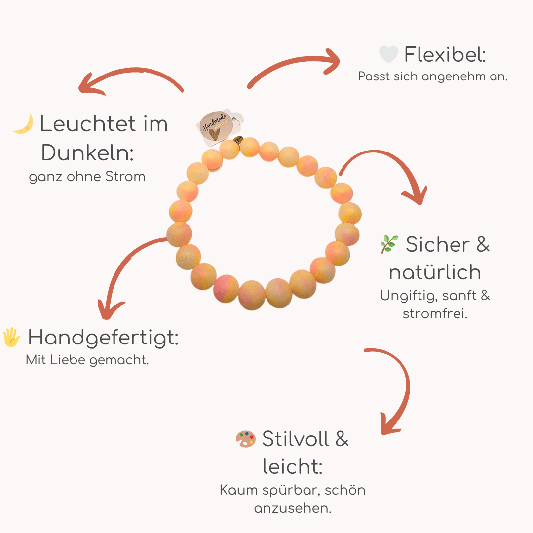 Leuchtkette Pfirsich für Hunde – handgefertigt & ohne Strom - Pfotenlieblinge