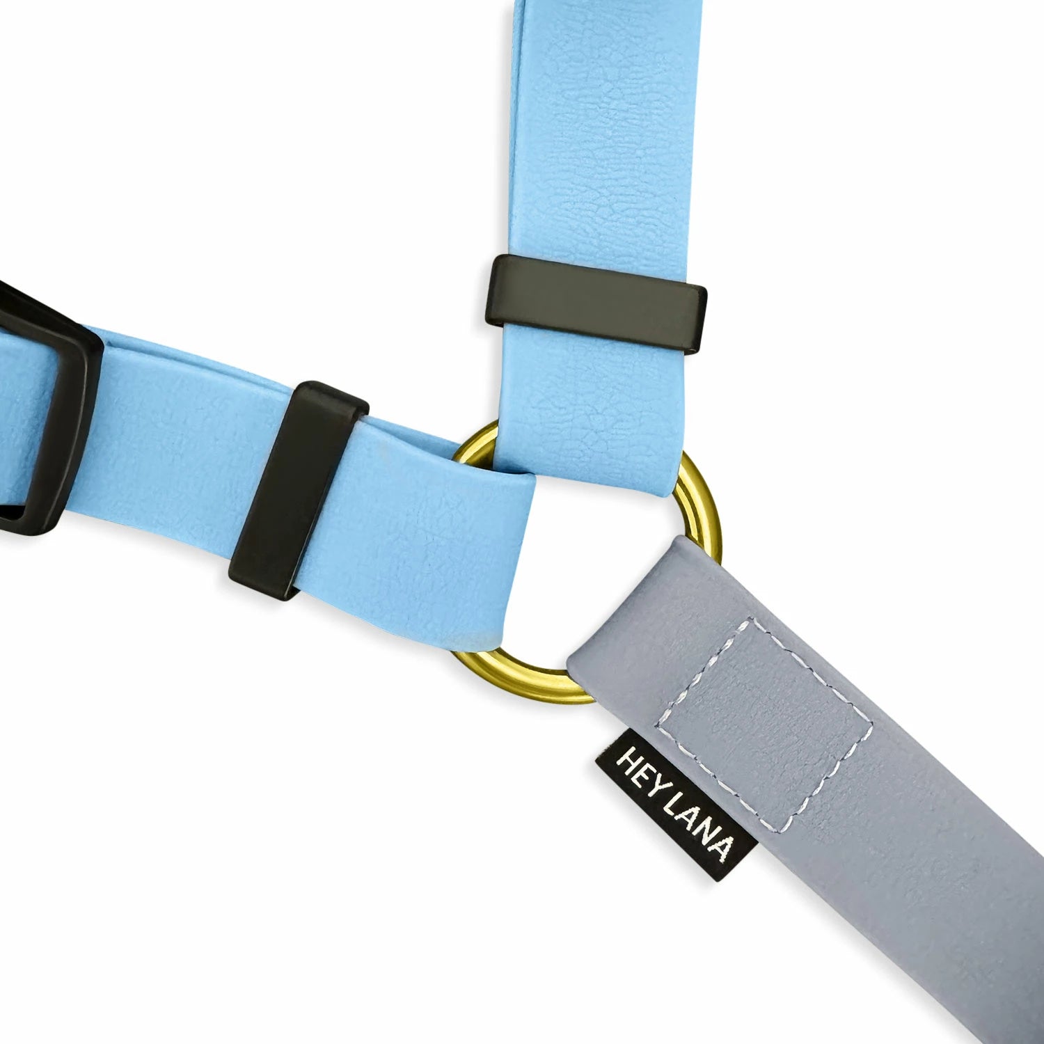 Outdoor FLEX Führgeschirr – 5 - fach verstellbar mit Haltegriff (Taupe/Blau) - Pfotenlieblinge