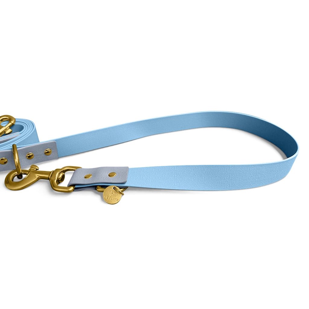 Outdoor FLEX Führleine – 3 - fach verstellbar, 230 cm – Taupe/Blau - Pfotenlieblinge