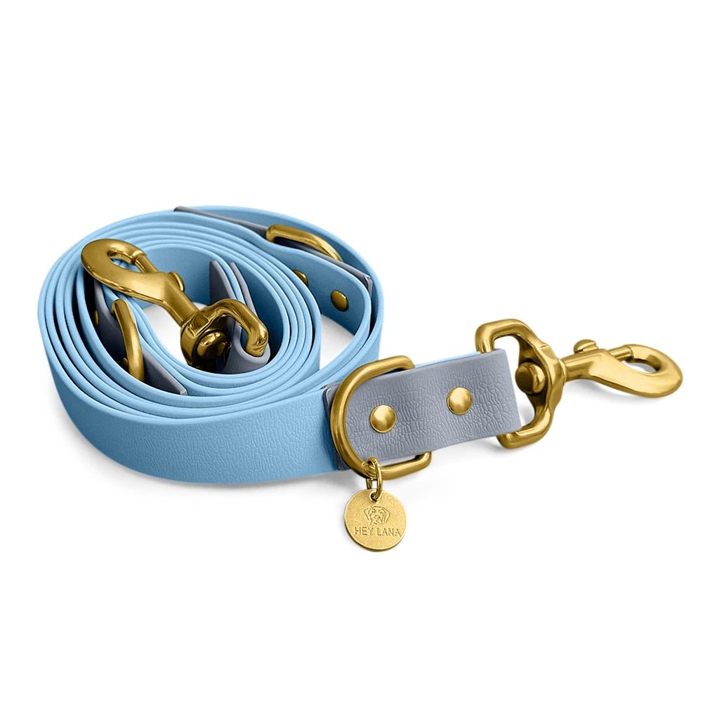 Outdoor FLEX Führleine – 3 - fach verstellbar, 230 cm – Taupe/Blau - Pfotenlieblinge