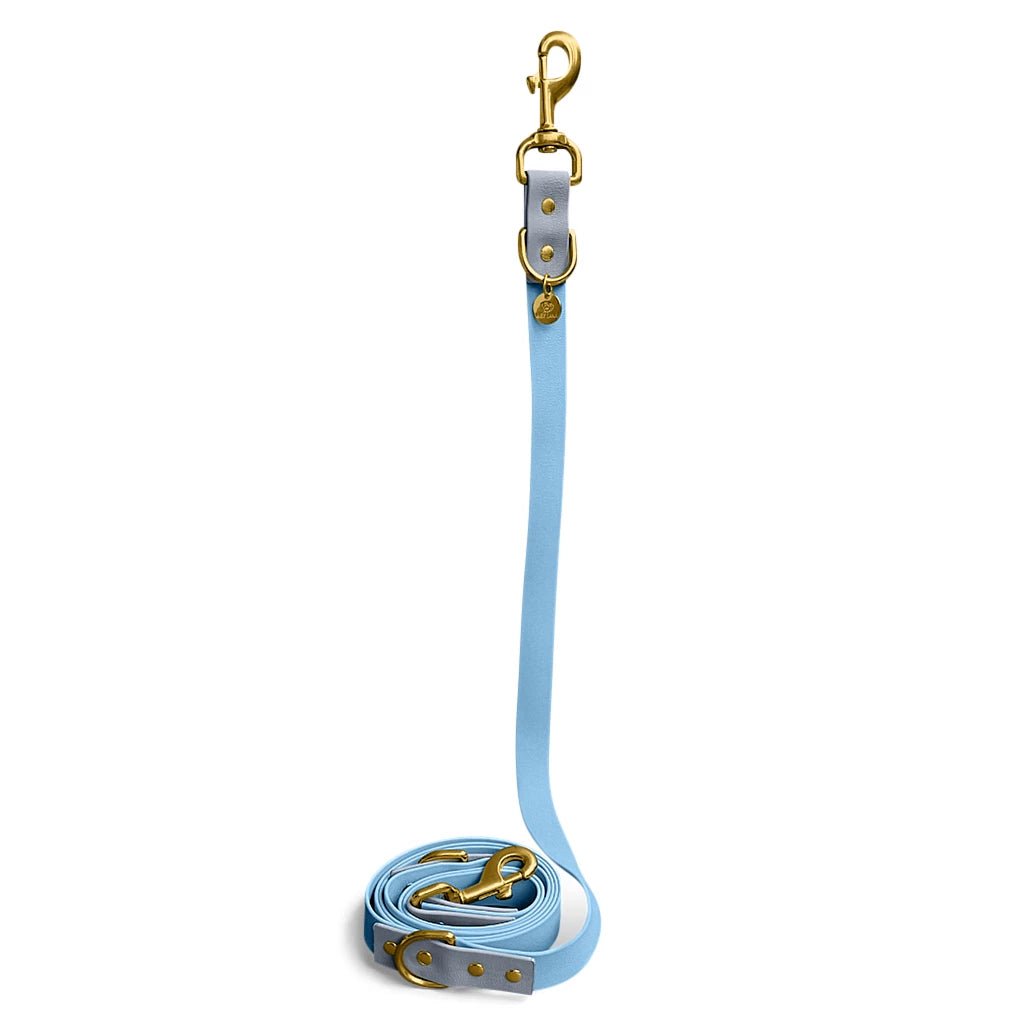 Outdoor FLEX Führleine – 3 - fach verstellbar, 230 cm – Taupe/Blau - Pfotenlieblinge