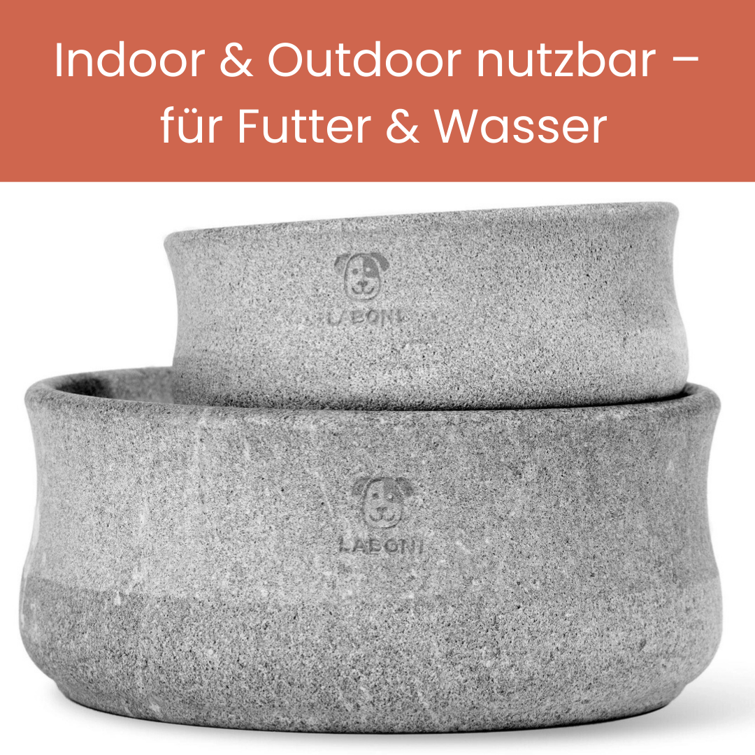 ROCKY Naturstein - Napf – selbstkühlend, stilvoll & massiv - Pfotenlieblinge