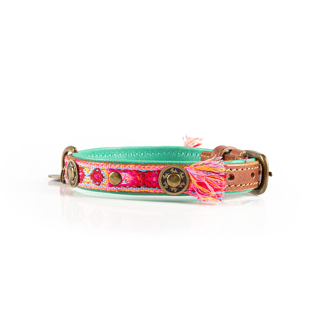 Exklusives Set: Boho rosa Halsband + Leine „Sugarbabe“