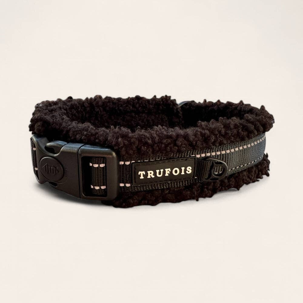 FLUFFY Teddy Halsband schwarz – extra weich &amp; verstellbar