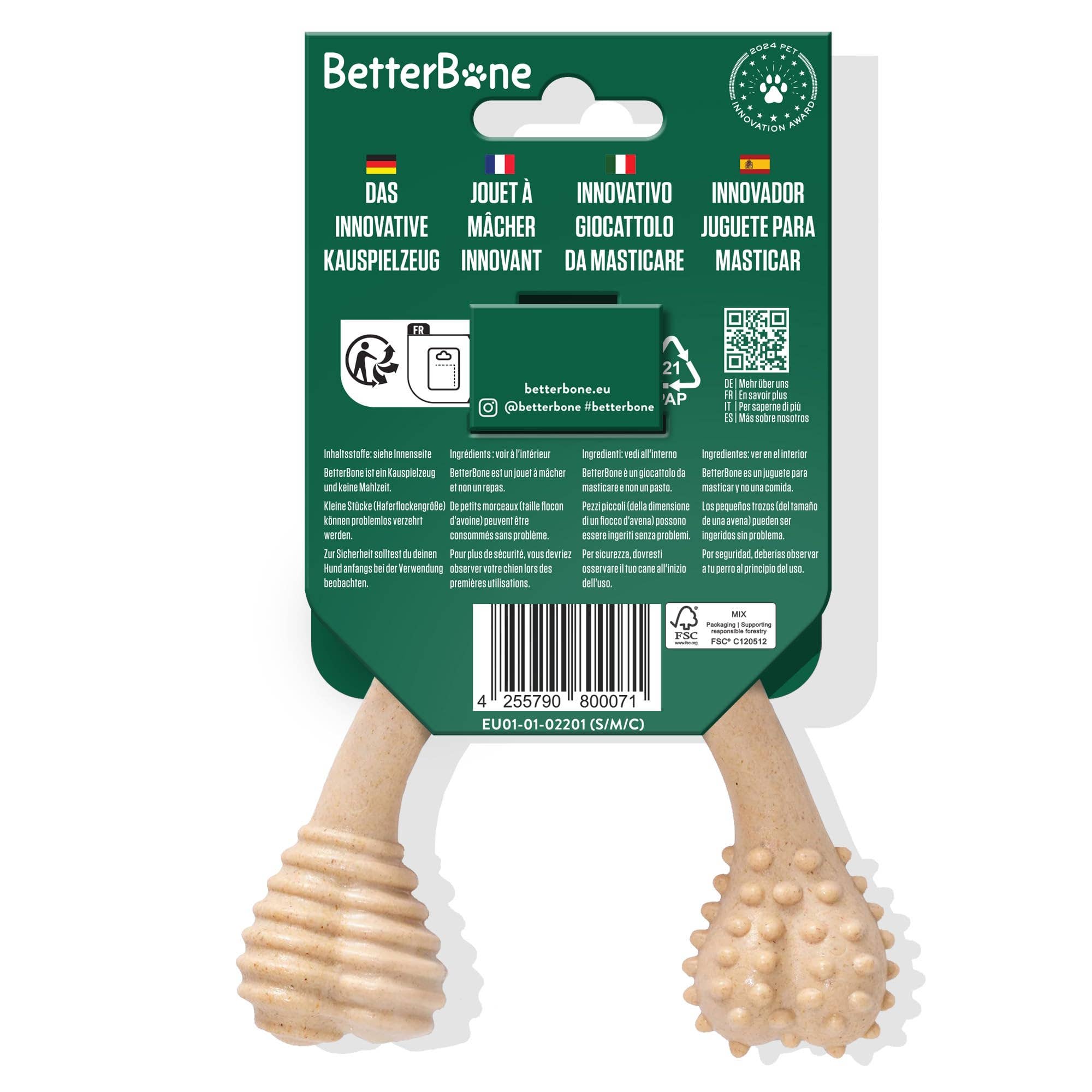 BetterBone Kauspielzeug Kauknochen - Small Medium Classic - Pfotenlieblinge