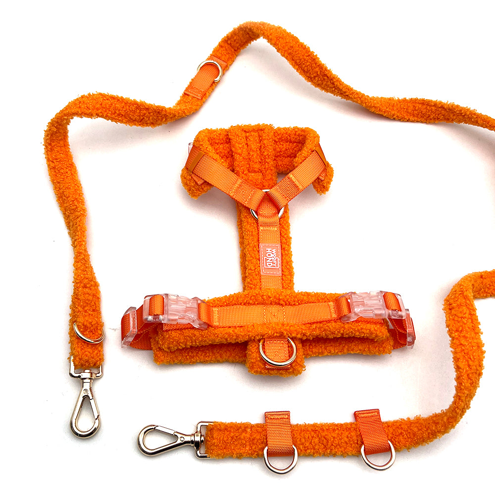 Hundegeschirr-Set Teddy Orange inkl. Leine
