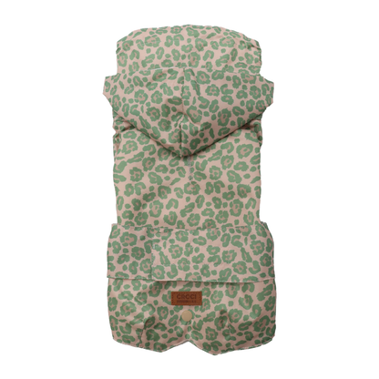 Grüne Leoparden-Regenjacke für Hunde aus Acryl