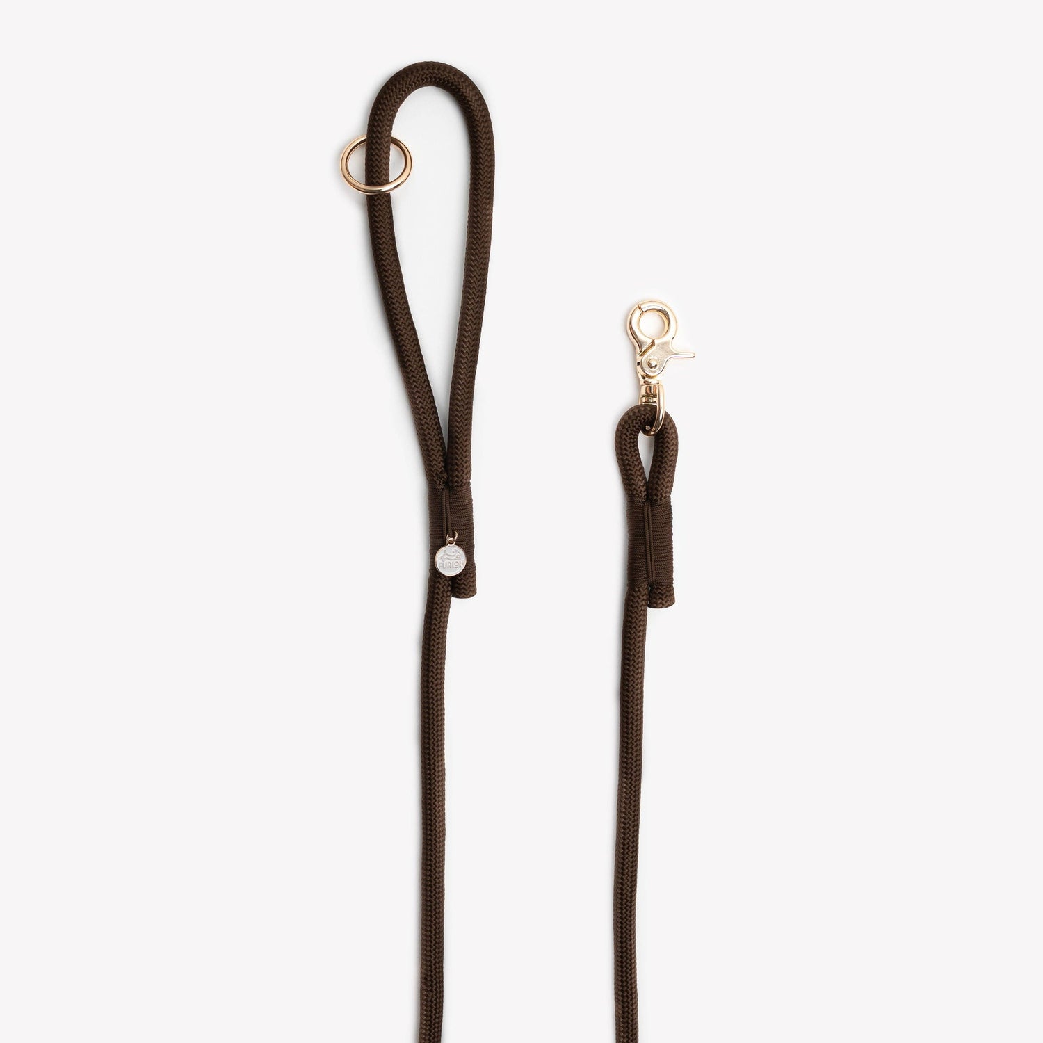 Hundeleine Braun mit Gold-Details