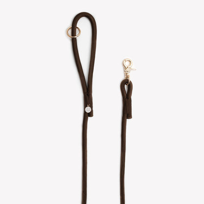 Hundeleine Braun mit Gold-Details