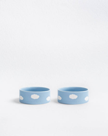 Cloud Futternapf 2er-Set aus Steinzeug | Rosa oder blau