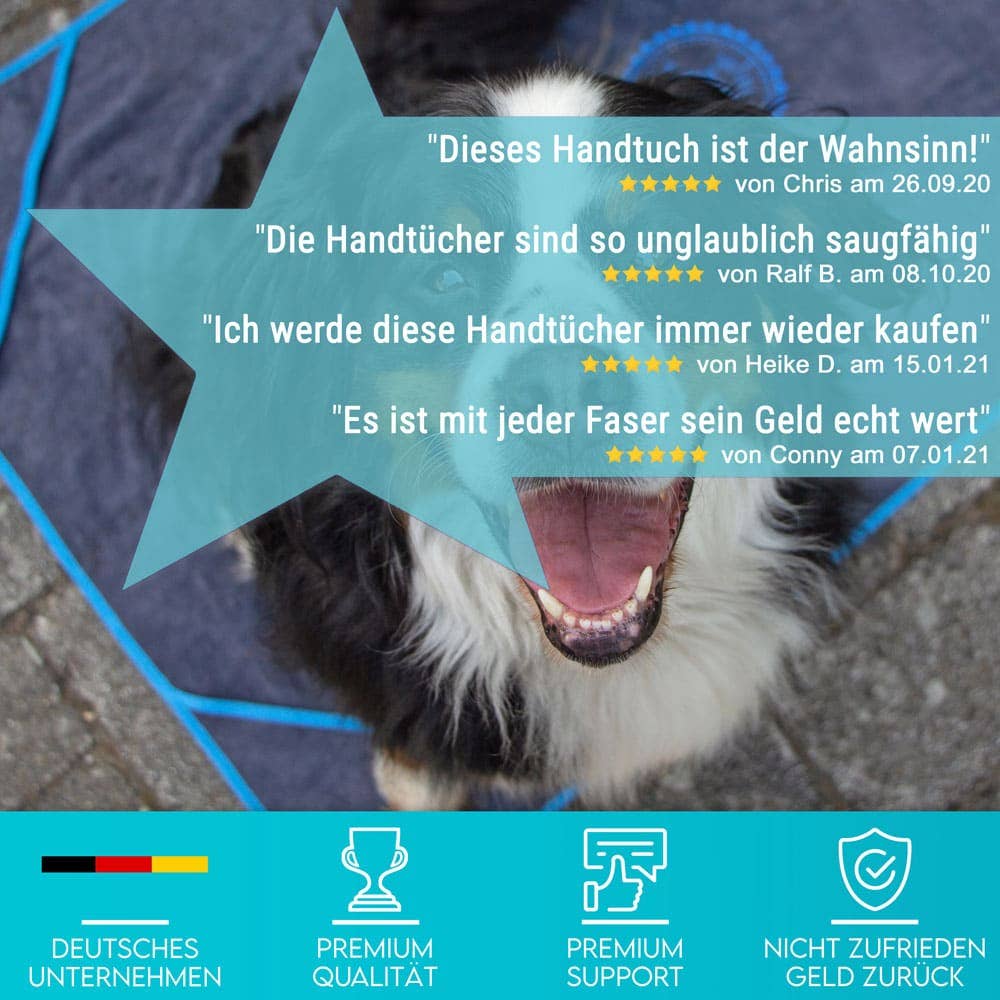Mikrofaser Hundehandtuch – saugstark, weich &amp; schnell trocken