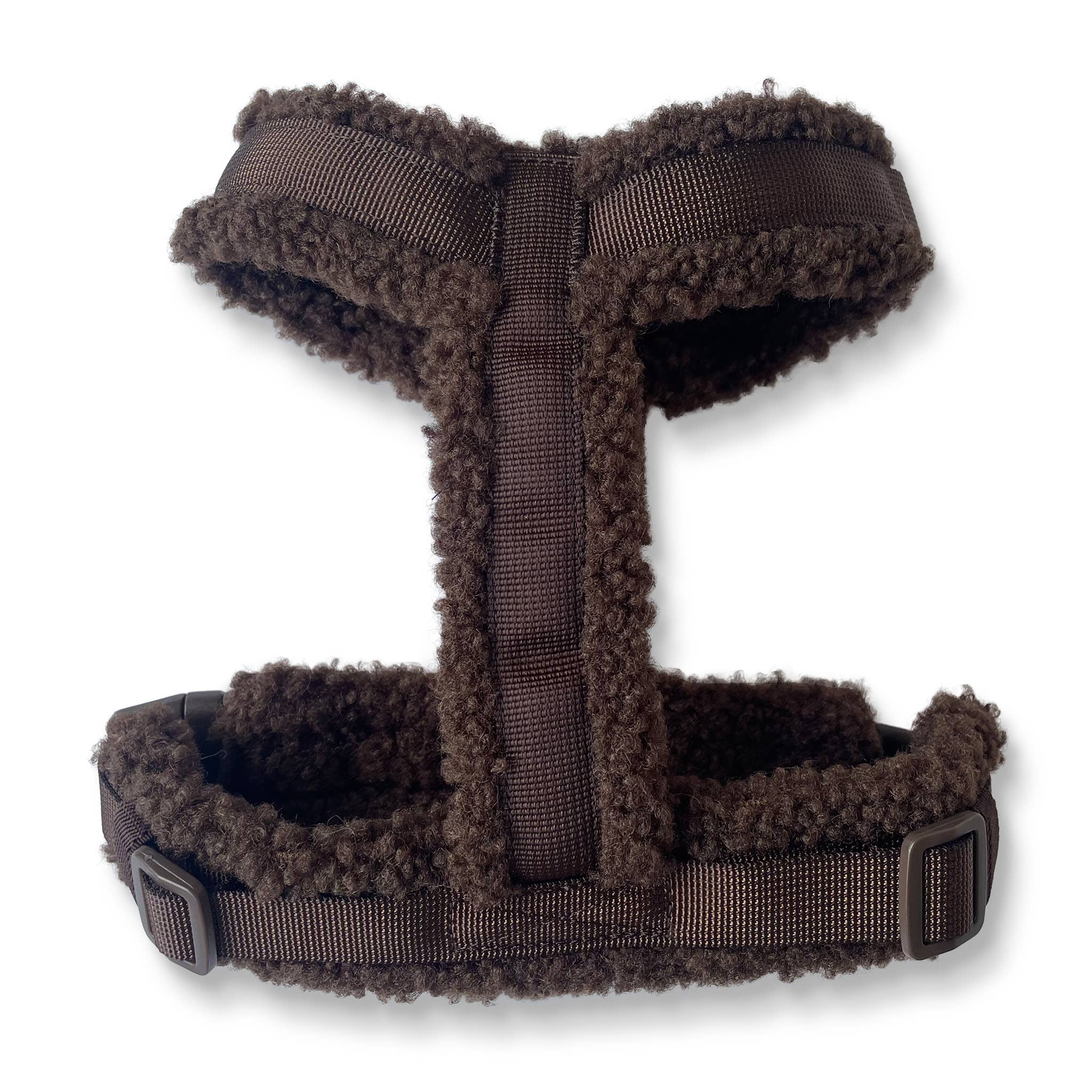 Y-Geschirr mit superweichem Teddyfleece – Espresso