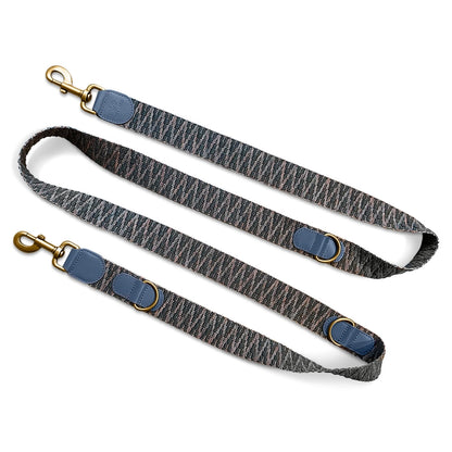 Führleine Blau/Grau – Verstellbar – Kollektion Très Chic - Pfotenlieblinge