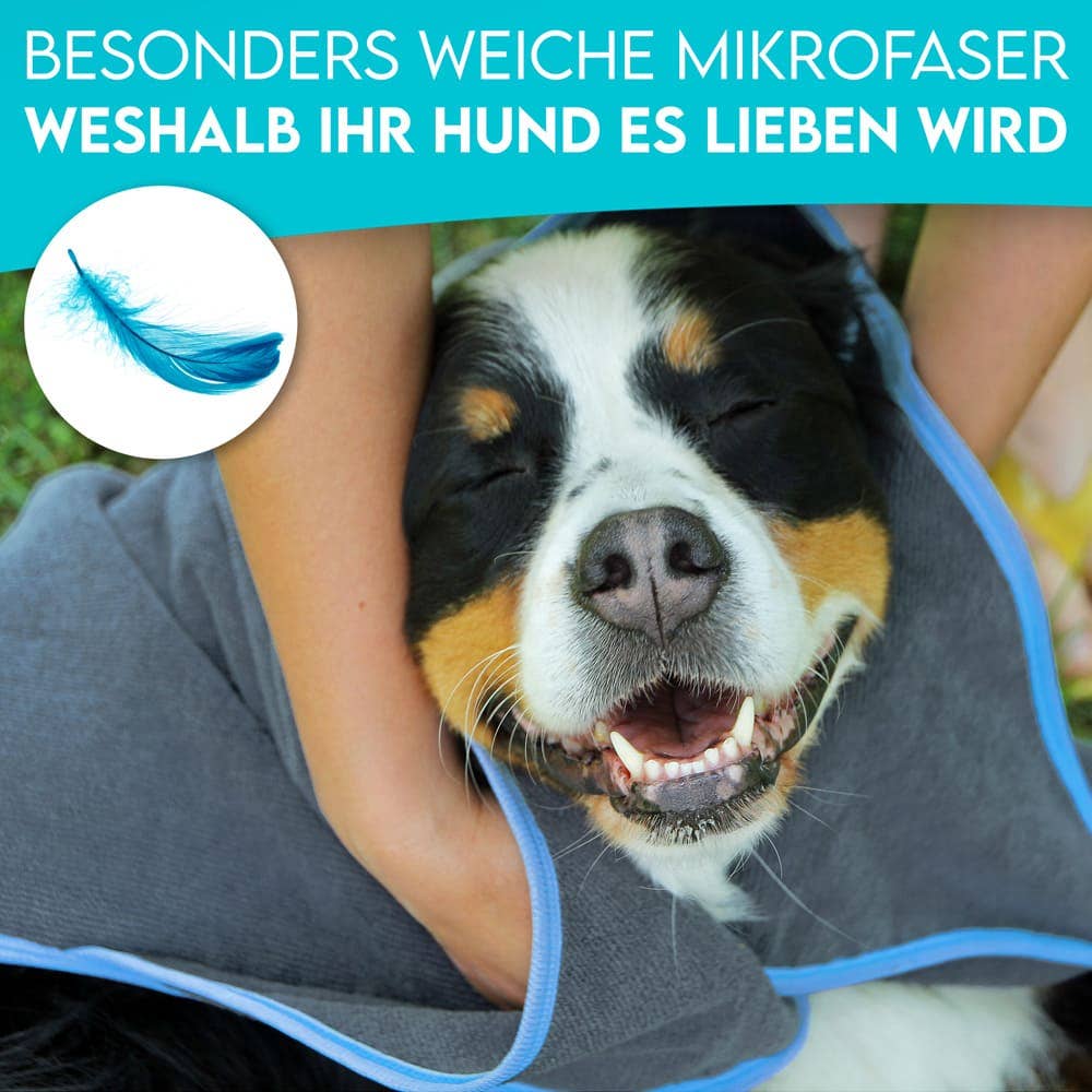Mikrofaser Hundehandtuch – saugstark, weich &amp; schnell trocken