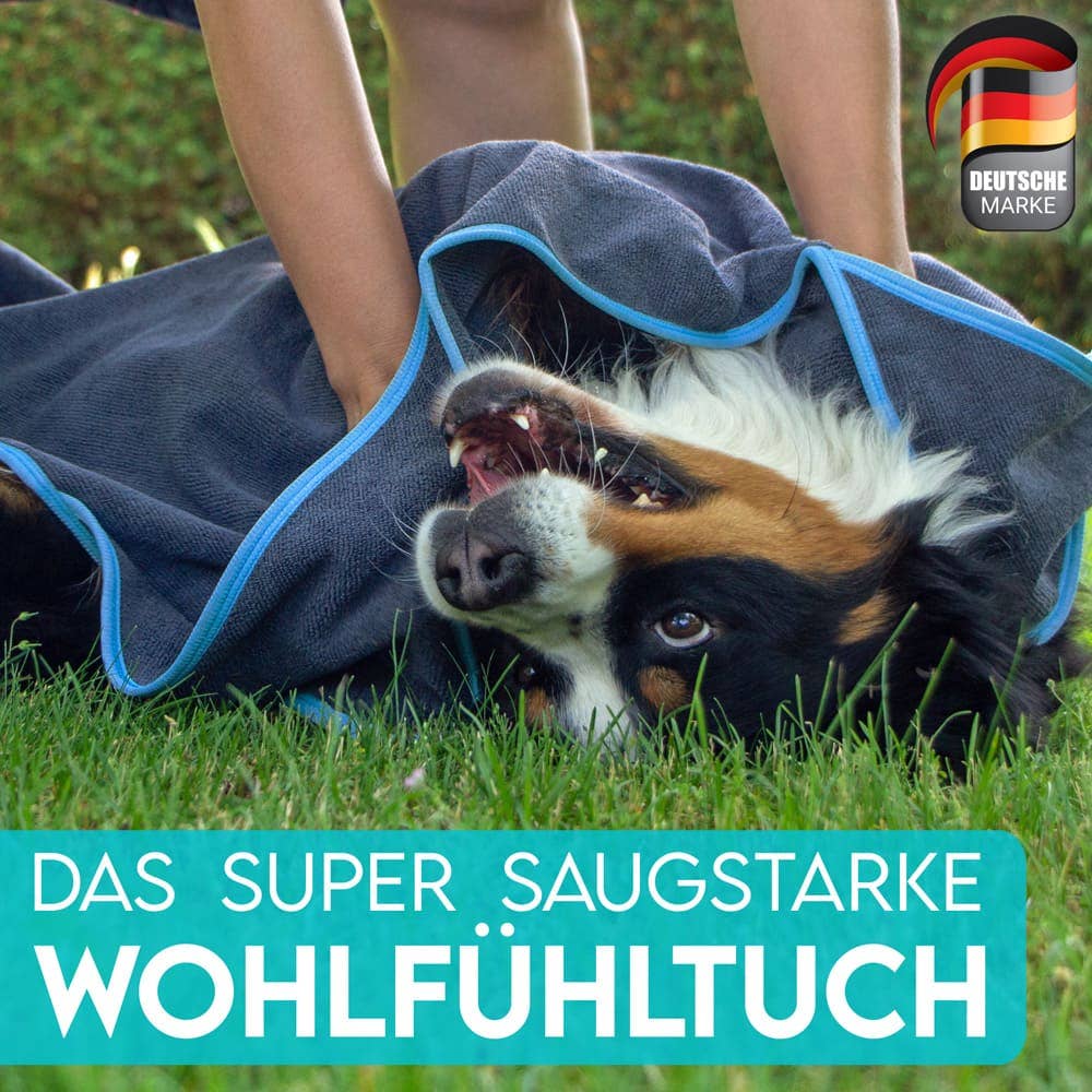 Mikrofaser Hundehandtuch – saugstark, weich &amp; schnell trocken