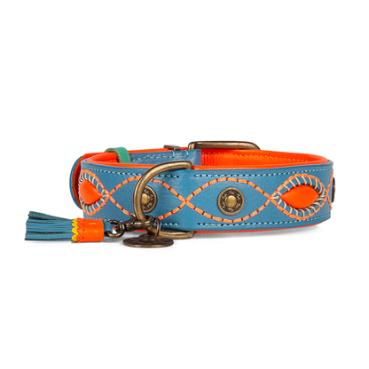 Urban Jones Lederhalsband Braun/Türkis – Handgefertigter Stil &amp; Premium-Leder