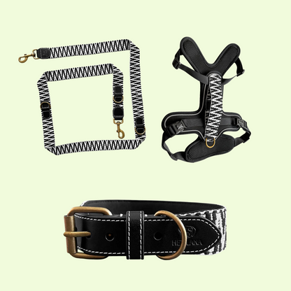 Stilvolles Hundegeschirr – Très Chic – Schwarz/Weiß von HeyLana