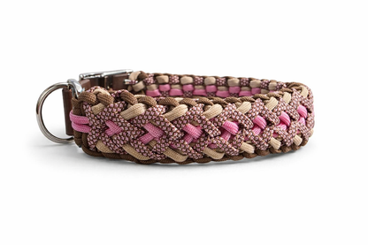 Handgemachtes Paracord-Hundehalsband "Spring Blush"