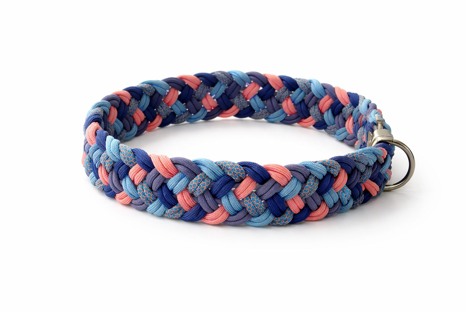 Handgemachtes Paracord-Hundehalsband Bubblegum