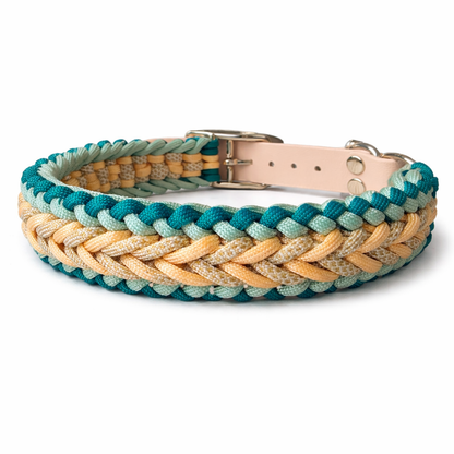 Handgemachtes Paracord-Hundehalsband "Seagrass"