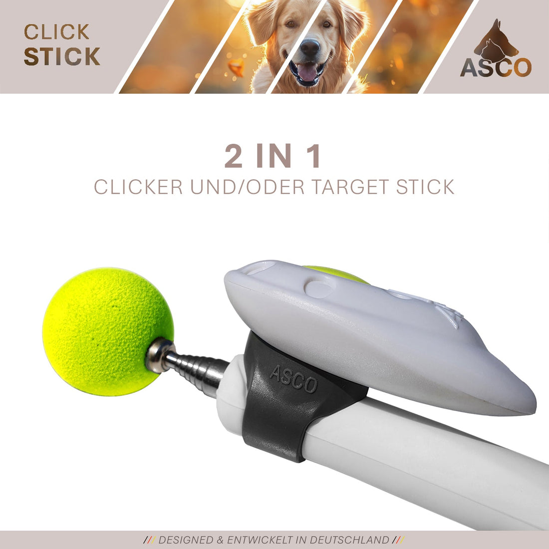 ASCO ClickStick - Target Stick mit abnehmbarem Premium Clicker