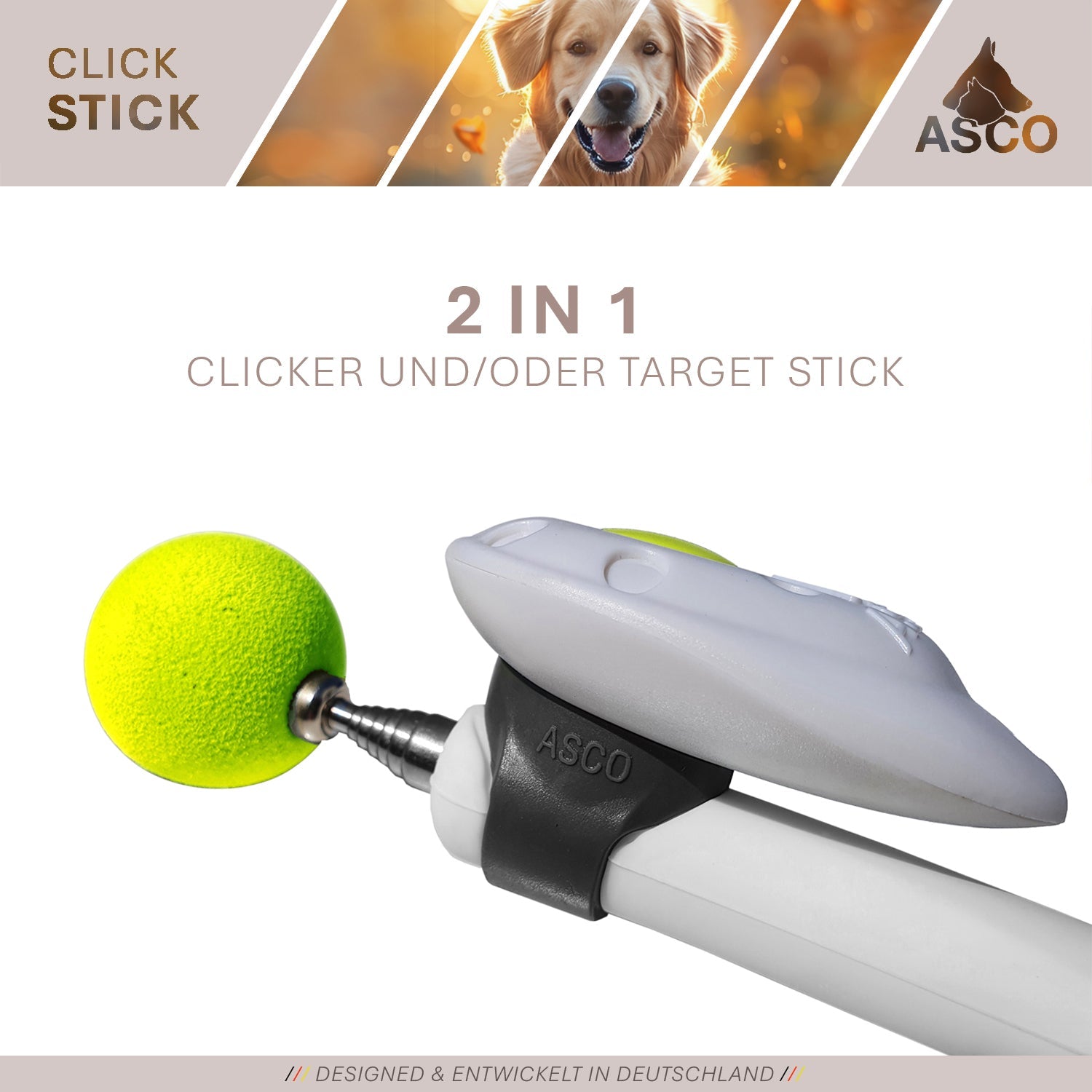 ASCO ClickStick - Target Stick mit abnehmbarem Premium Clicker
