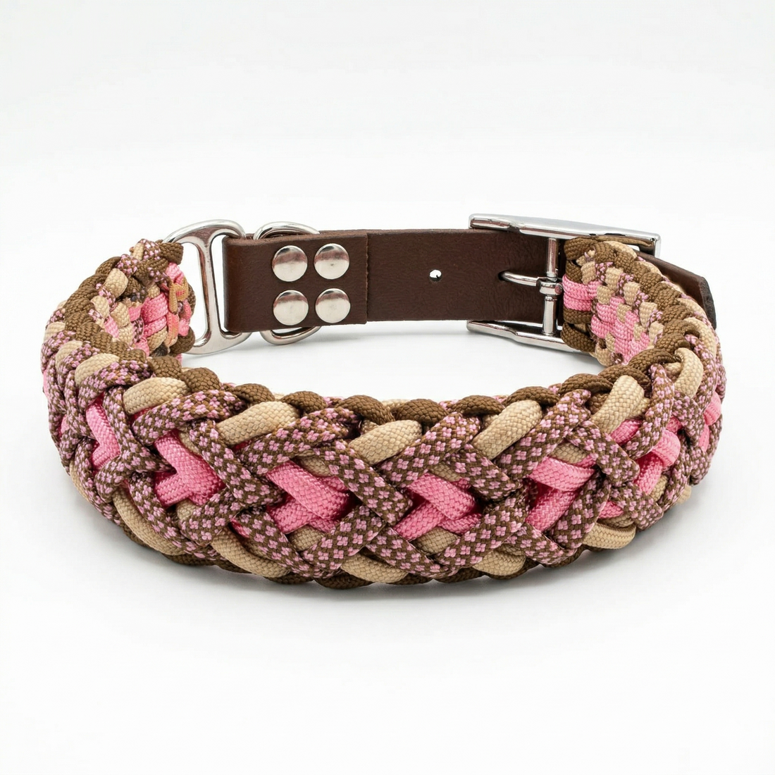Handgemachtes Paracord-Hundehalsband "Spring Blush"
