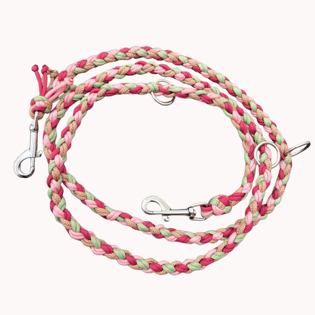 Hundeleine „Rose Sage“ – handgemacht, 2m verstellbar &amp; besonders stabil