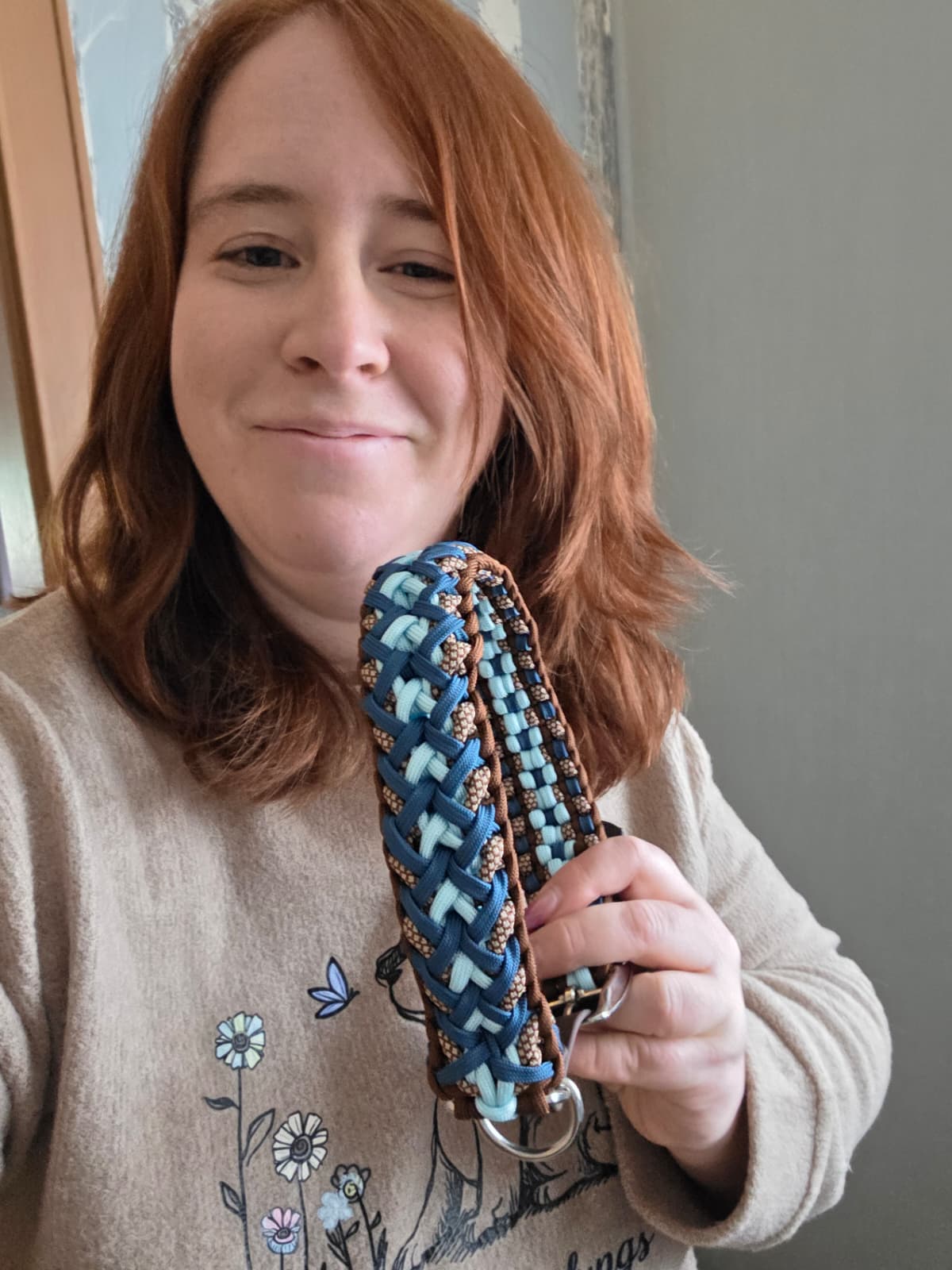 Handgemachtes Paracord-Hundehalsband „Ocean Mocha“