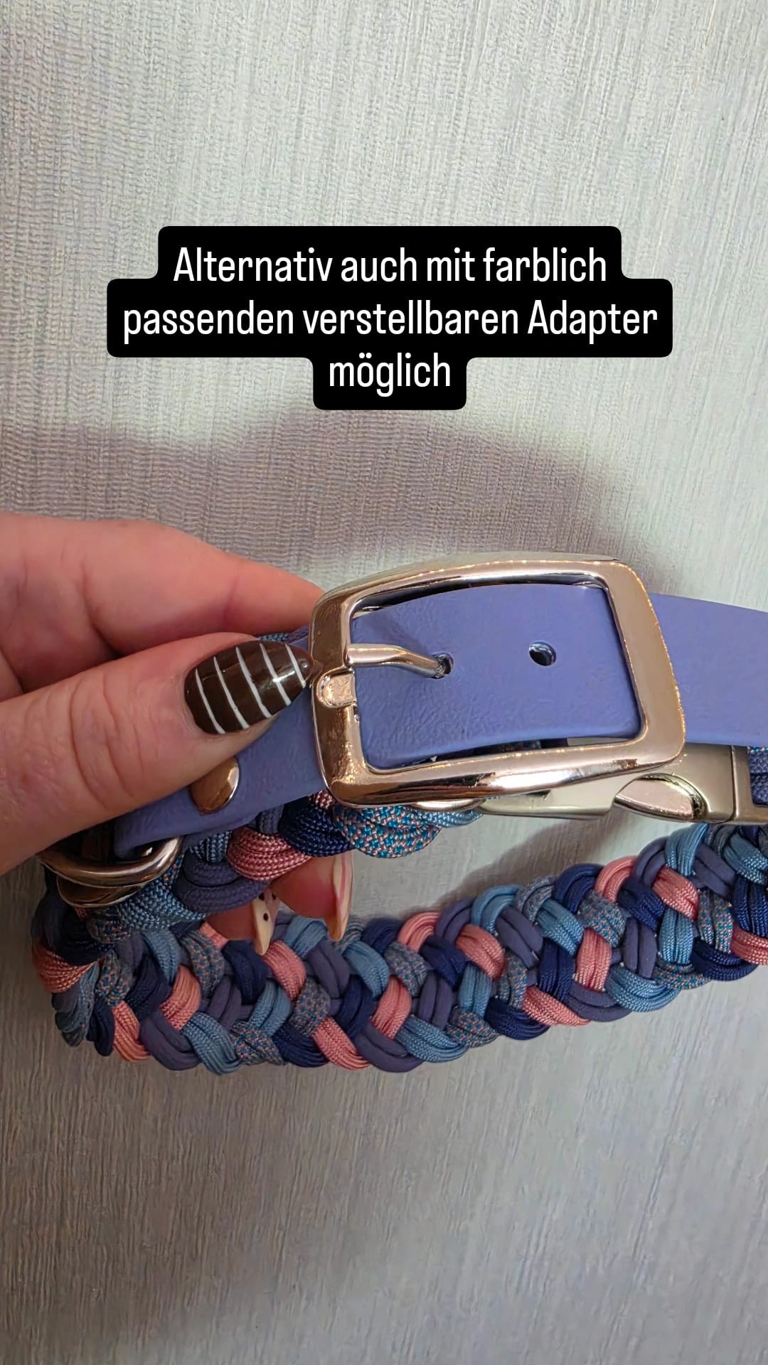 Handgemachtes Paracord-Hundehalsband Bubblegum