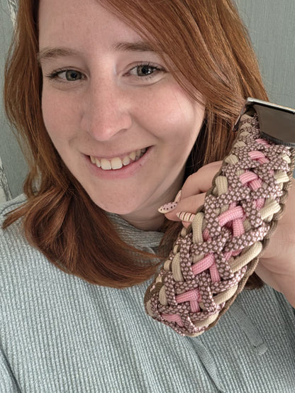 Handgemachtes Paracord-Hundehalsband "Spring Blush"