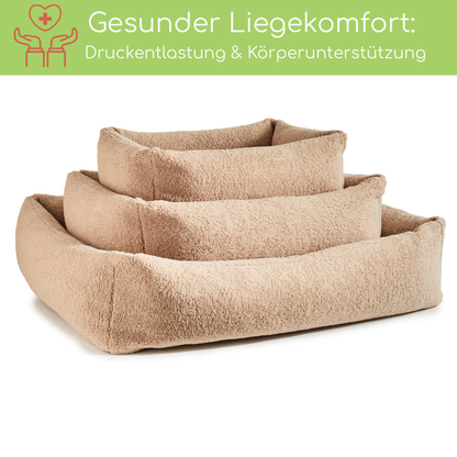 LABONI Hundebett CLASSIC – TEDDY Bouclé (kuschelig &amp; robust)