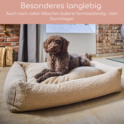 LABONI Hundebett CLASSIC – TEDDY Bouclé (kuschelig &amp; robust)
