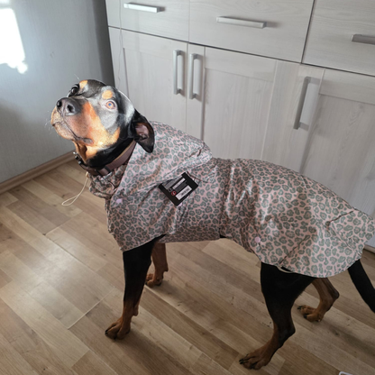 Grüne Leoparden-Regenjacke für Hunde aus Acryl