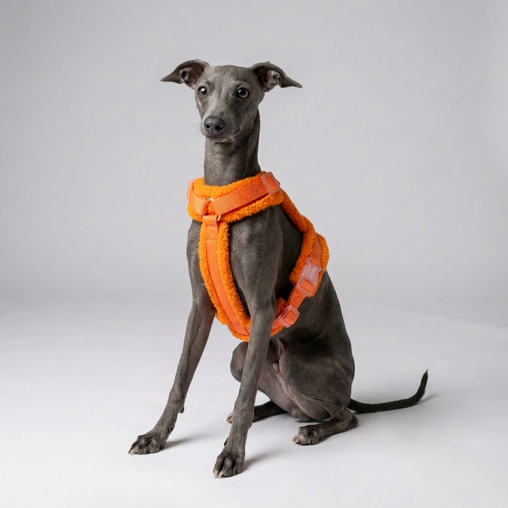 Hundegeschirr-Set Teddy Orange inkl. Leine