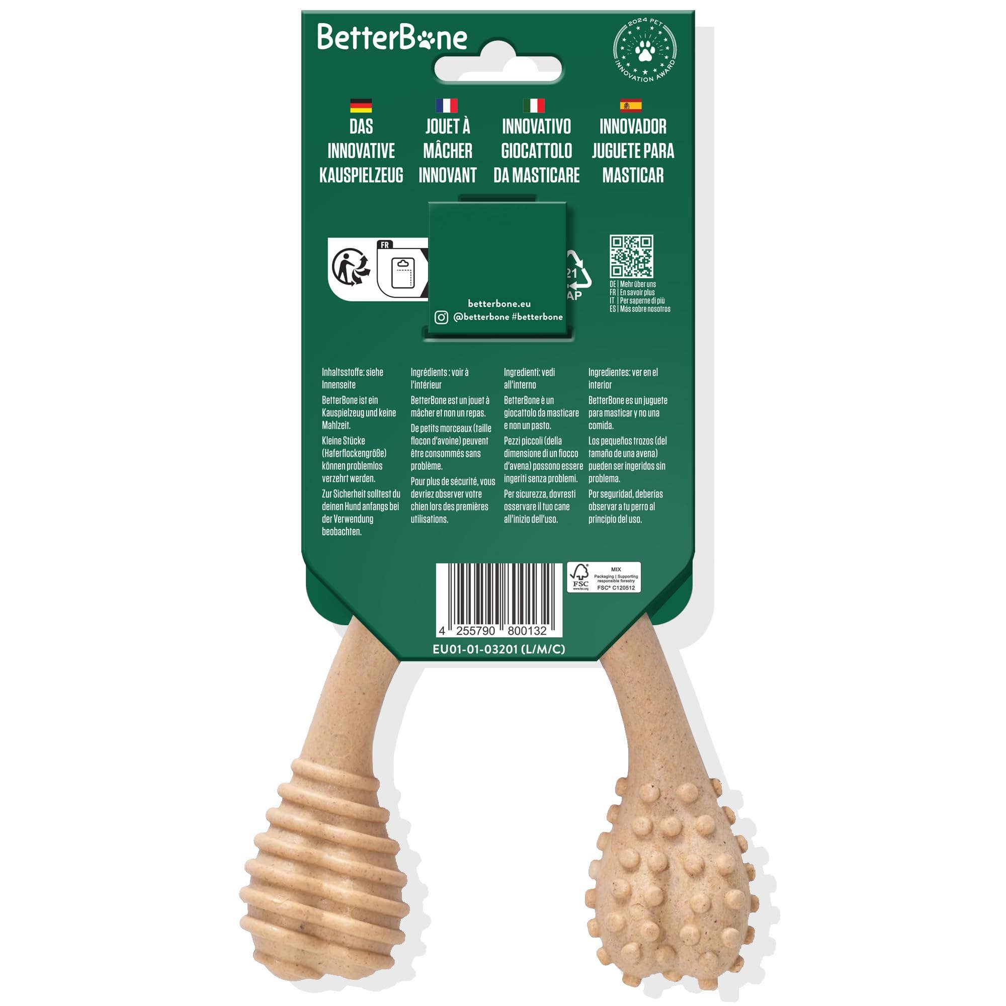 BetterBone Kauspielzeug Kauknochen - Large Medium Classic - Pfotenlieblinge