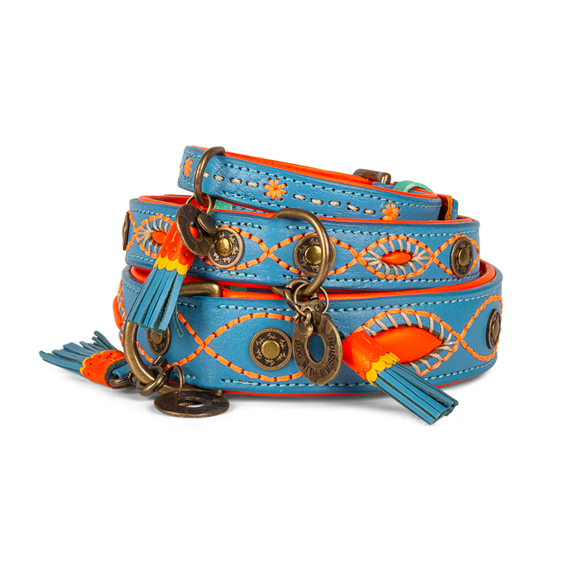 Urban Jones Lederhalsband Braun/Türkis – Handgefertigter Stil &amp; Premium-Leder